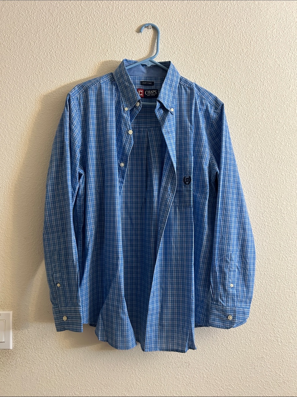 Chaps Blue Plaid Button-Down Shirt